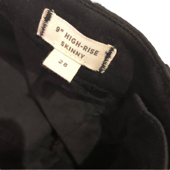 MADEWELL 9” High Rise Skinny Cotton Pants in Classic Black Size 28 - Picture 9 of 11